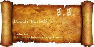 Bauch Borbás névjegykártya